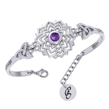 Crown Chakra with Celtic Trinity Silver Bracelet TBA285 - Jewelry